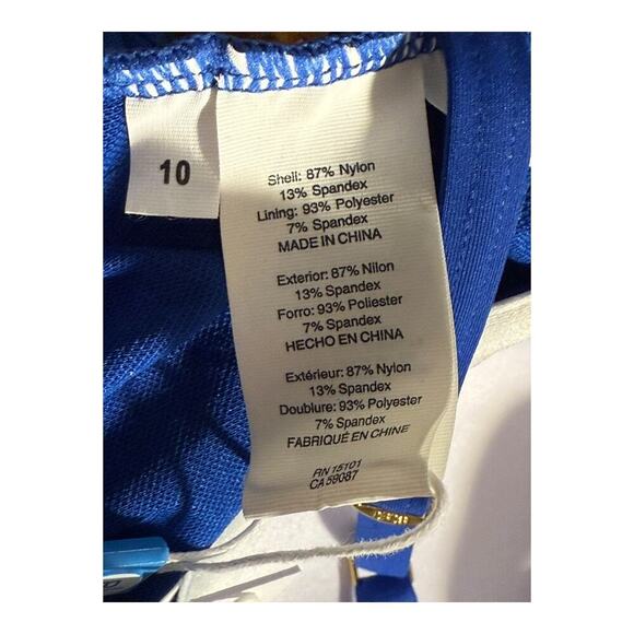 NEW Bleu Rod Beattie Size 10 Blue Kore One-piece Shirred Bandeau Swimsuit NWT - Picture 5 of 6